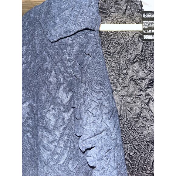 Chico’s Travelers Navy Blue Textured Floral Cardigan Jacket Sz 3 (US 16/18) - Picture 5 of 8